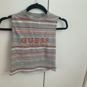Guess Striped Mockneck crop top tank size small